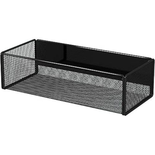 Magnetic Basket Organizer Holder for Fridge Magnetic Storage Bin Box Containers for Refrigerator Whiteboard Classroom (Large, Black)