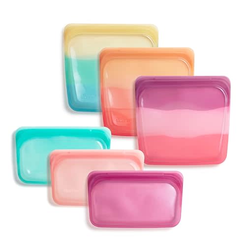 Stasher Premium Silicone Reusable Food Storage Bags, 6-Pack, Endangered Seas | Multi-Use Food Storage Bags, Lunch Bag, Travel Containers | BPA Free, Leak-free, Dishwasher-Safe, Eco-friendly