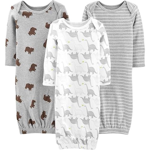 Simple Joys by Carter's Baby 3-Pack Neutral Cotton Sleeper Gown