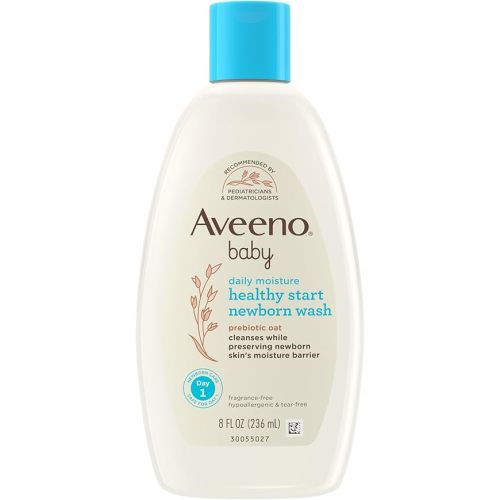 Aveeno Baby Healthy Start Nourishing Newborn Wash, Hypoallergenic Baby Body Wash with Prebiotic Oat Gently Cleanses Delicate Newborn Skin, Fragrance-Free, Tear-Free, Paraben-Free, 8 fl. oz