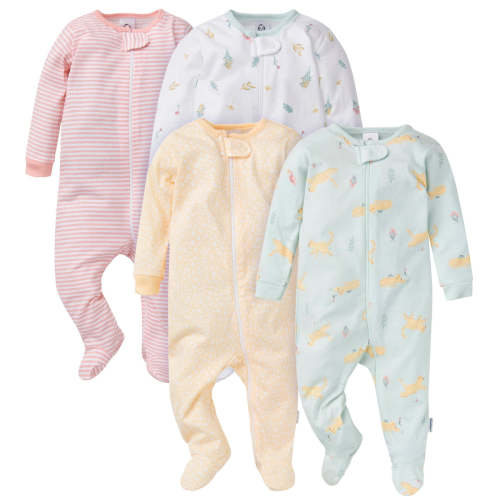 4-Pack Baby Girls Leopard Sleep 'N Plays – Gerber Childrenswear
