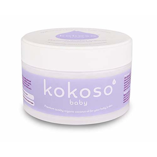 Kokoso Baby Organic Coconut Oil – Moisturising 100% Natural Baby Oil for Baby Massage, Dry, Sensitive and Normal Baby Skin – 168g