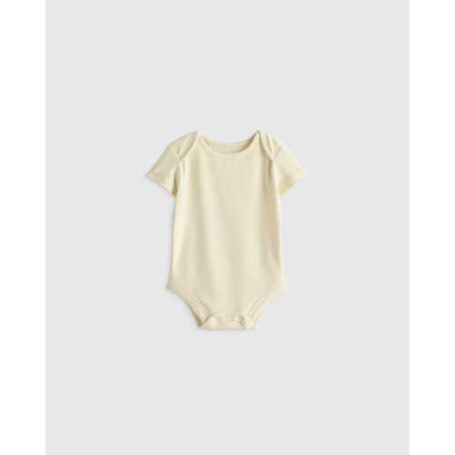 Softest Rib Short Sleeve Bodysuit  in Ivory