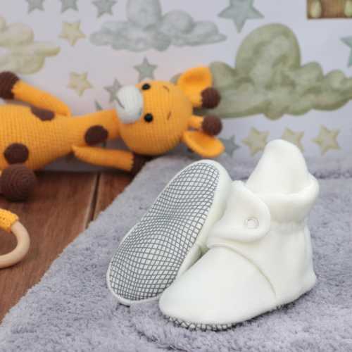 White Baby Booties Organic Cotton Baby Shoes Toddler Shoes Crawling Shoes Baby Mother Gift Baby Shower Gift