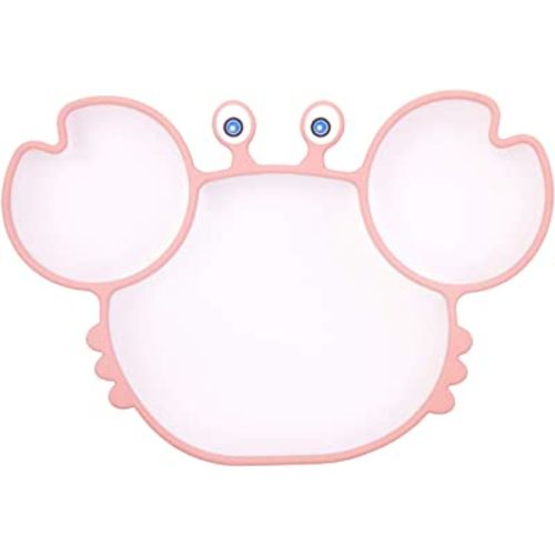 Silicone Suction Plate for Toddlers - Self Feeding Training Divided Plate Dish and Bowl for Baby and Toddler, Fits for Most Highchairs Trays, BPA Free Microwave Dishwasher Safe
