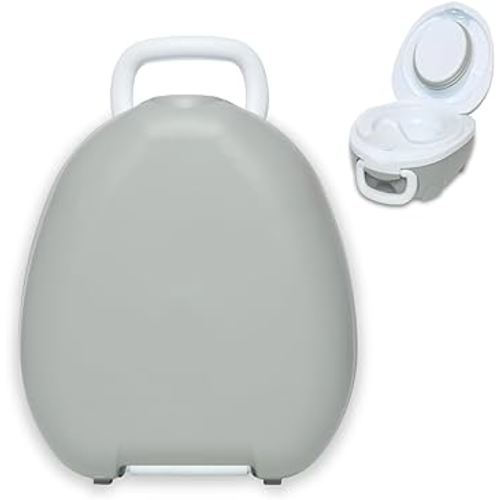 My Carry Potty - Grey Pastel Travel Potty, Award-Winning Portable Toddler Toilet Seat for Kids to Take Everywhere