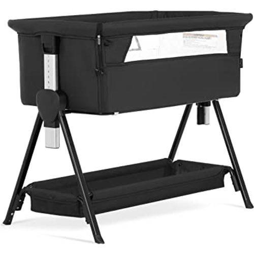 Dream On Me Lilly Bassinet & Bedside Sleeper in Black