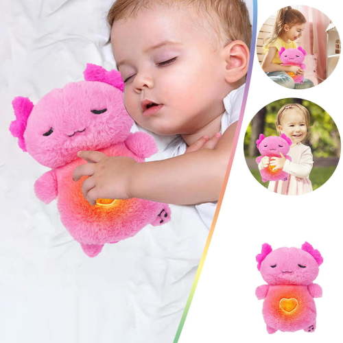 Baby Sound Machine Soothe Breathing Otter, Sensory Details Music Lights Rhythmic Breathing Motion Musical Baby Toy Plush for Newborns