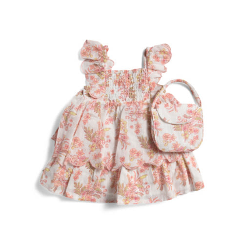 Infant Girls Scalloped Smocked Dress With Purse | Clearance Boost | Marshalls
