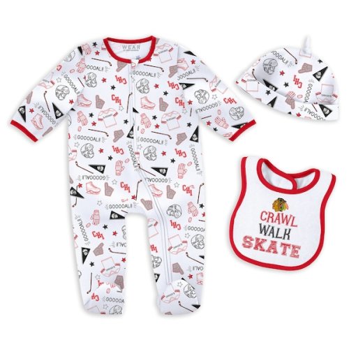 Newborn & Infant Chicago Blackhawks WEAR by Erin Andrews Sleep and Play Sleeper Set with Bib