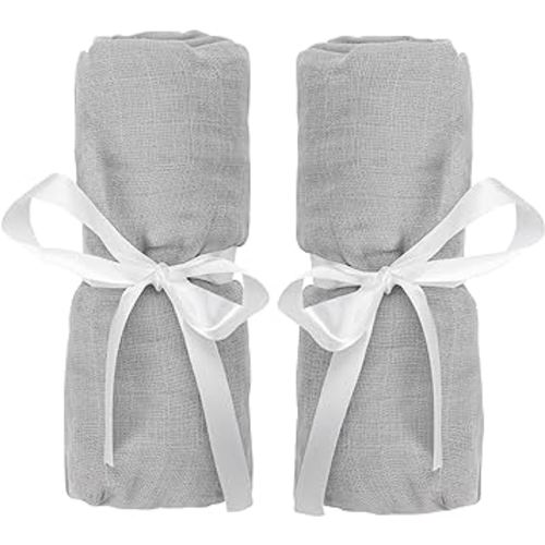 Newton Baby Fitted Sheets for Bassinet & Bedside Sleeper, Essential Bassinet (2-Pack) - Ultra-Breathable, Washable and Ultra-Soft, 100% Muslin Cotton, 19" x 35", Grey