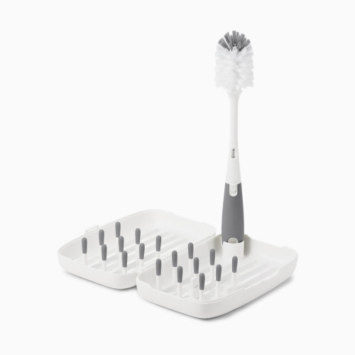 OXO Tot On-The-Go Drying Rack & Bottle Brush - Grey