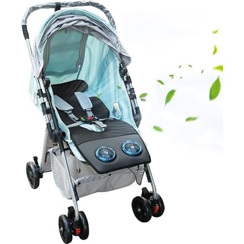 Baby Car Seat Cooling Pad with Air Conditioning System, 3-Speed Adjustable Levels, Breathable Cooling Cushion Liners, Suitable for Stroller Seat Dining Chair, USB Power Supply (Black)