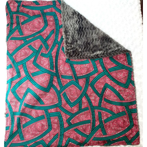 African Wax Print Baby Blanket with Plush Back