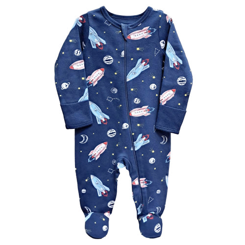 Wonder Nation Unisex Baby Zip Front Sleep N Play Pajamas, Preemie-6/9 Months