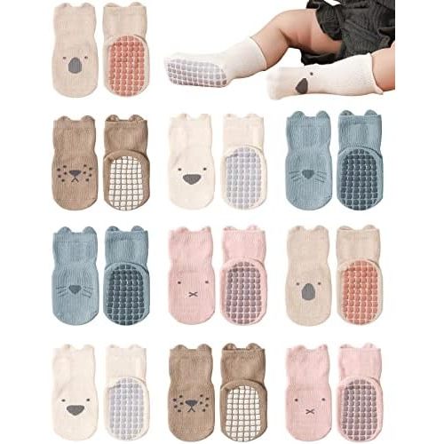 Domee Baby Non Skid Socks Grip Anti Slip Pack of 10
