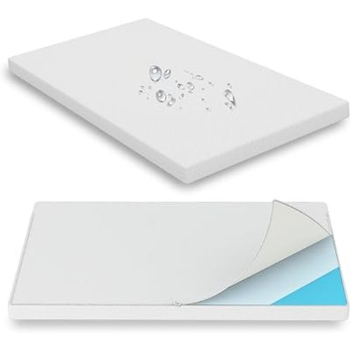 2" Toddler Mattress Topper, 27.5"x52" Size with Super Soft Water-Resistant, Detachable & Machine Washable Cover, CertiPUR-US Certified Gel-Infused Memory Foam Pad, Pure White