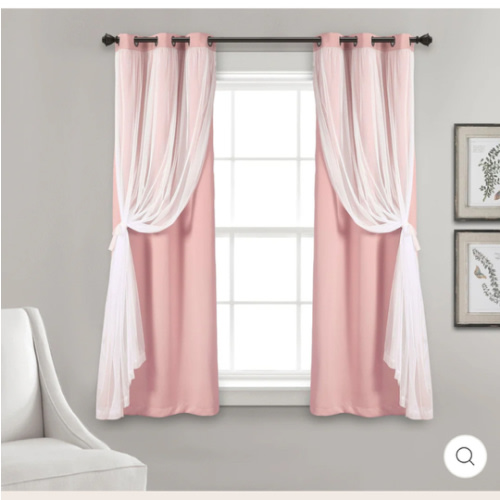 Grommet Sheer With Insulated Blackout Lining Curtain Panel Set