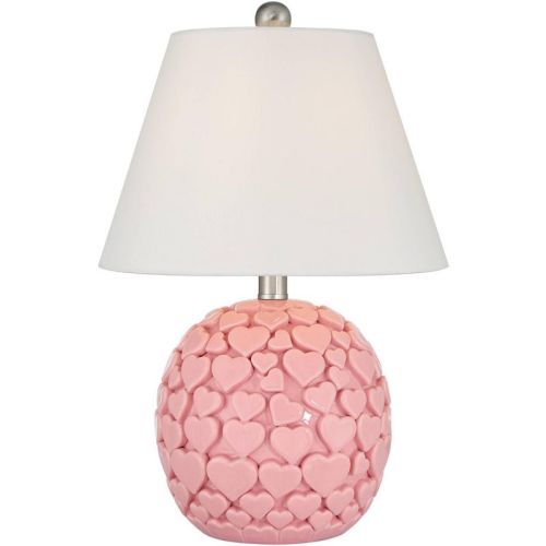 Possini Euro Design DreamGlow Lovebug 17 1/4" High Pink Hearts Ceramic Table Lamp