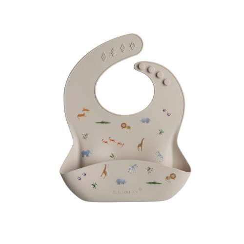 Silicone Bib Printed - Safari