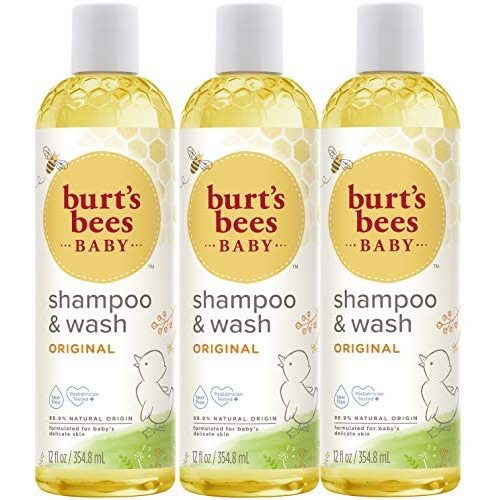 Burt's Bees Baby Shampoo & Wash, Original Tear Free Baby Soap - 12 Ounce Bottle - Pack of 3