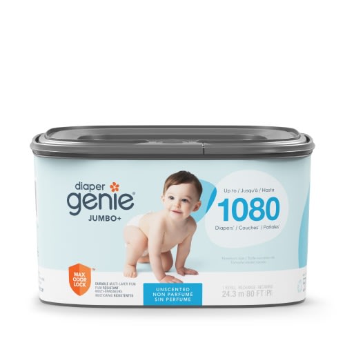 Diaper Genie Diaper Pail Round Refills,Unscented,1 Pk, holds up to 1080 newborn diapers