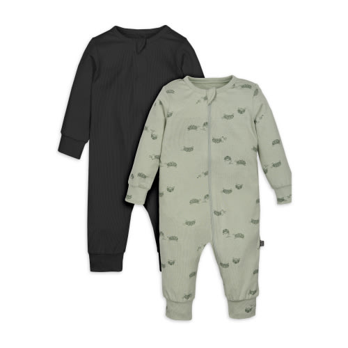 Modern Moments by Gerber Baby Unisex Super Soft Coveralls, 2-Pack, Sizes Newborn - 12 Months