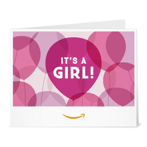 Amazon.com: Amazon Gift Card - Print - It's a Girl Balloons: Gift Cards
