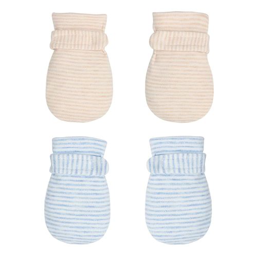 Newborn Baby No Scratch Mittens Stay On, 100% Cotton Breathable, Adjustable Infant Gloves for Baby Boys Girls Mittens