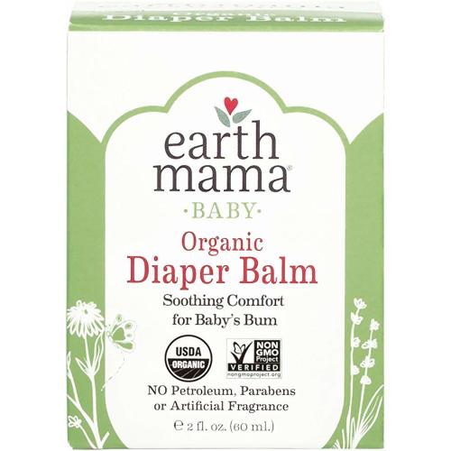 Organic Diaper Balm by Earth Mama | Safe Calendula Cream to Soothe and Protect Sensitive Skin, Non-GMO Project Verified, 2-Fluid Ounce - 2.03 Fl Oz (Pack of 1)