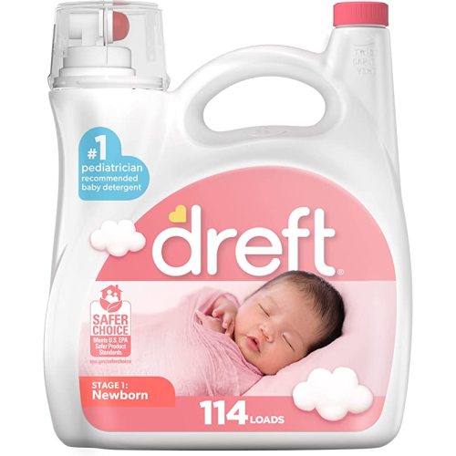 Dreft Stage 1: Newborn Baby Liquid Laundry Detergent, 114 loads, 165 fl oz