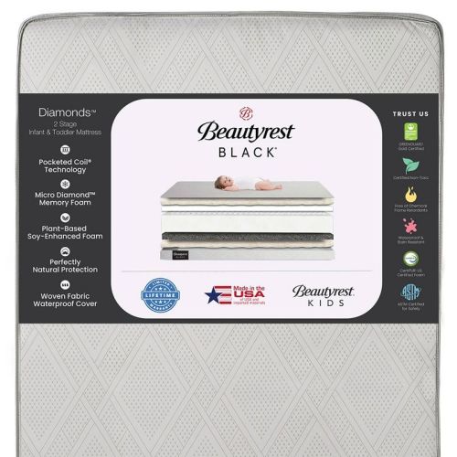 Beautyrest Black Diamond 2 Stage Crib and Toddler Mattress - White