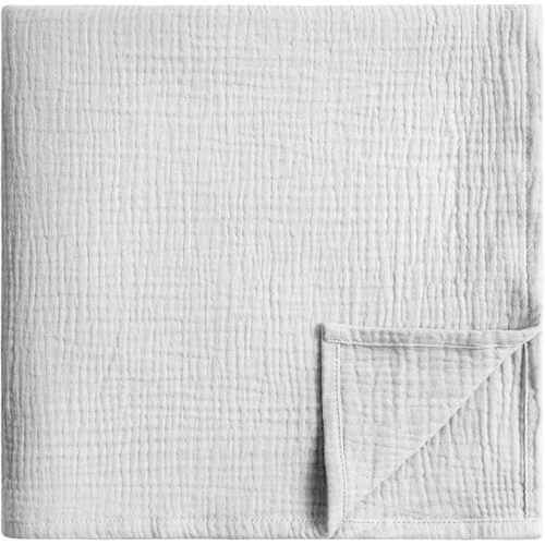 Muslin Swaddle Blanket, 100% Cotton Receiving Blanket Soft and Breathable Swaddle Wrap for Baby Boys and Girls, Light Gray