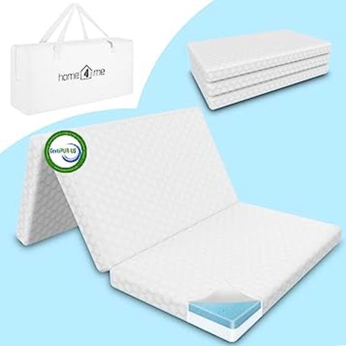Cooling Pack and Play Mattress 38"x26"x2.4", Portable Trifold Pack n Play Mattress, Foldable Dual Sided Gel Memory Foam Playpen Mattress Mini Crib Mattress with Breathable Cover