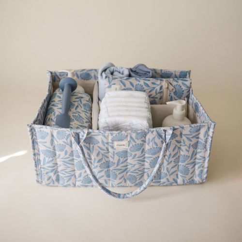 Diaper Caddy Blue Flowers