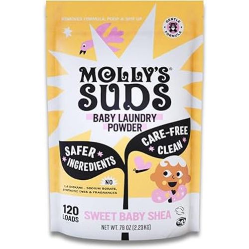 Molly's Suds Baby Laundry Detergent Powder | Removes Formula, Poop & Spit-Up Stains | Extra Gentle for Newborns (Sweet Baby Shea)