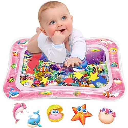 Infinno Tummy Time Water Mat for Babies, Baby Toys for 3 6 9 Months Girls and Boys Sensory Development, Great Gift Idea for Newborns
