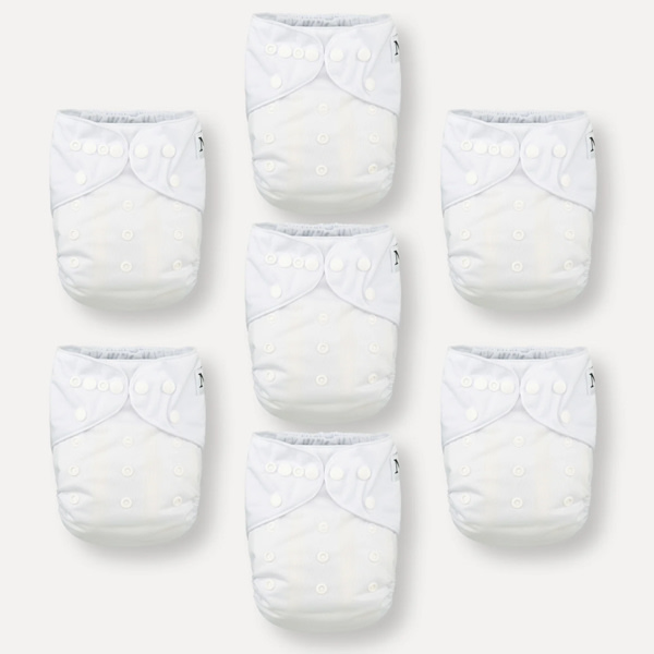 Winter White - 7 Pack Cloth Diapers