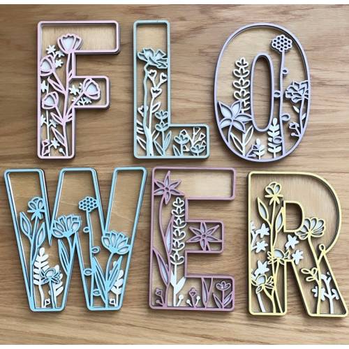 Floral Name Sign | Wooden Name Sign | Wildflower Letter Sign | crib decor | Girls Room Sign | Wooden Name Sign | Childrens Room Sign