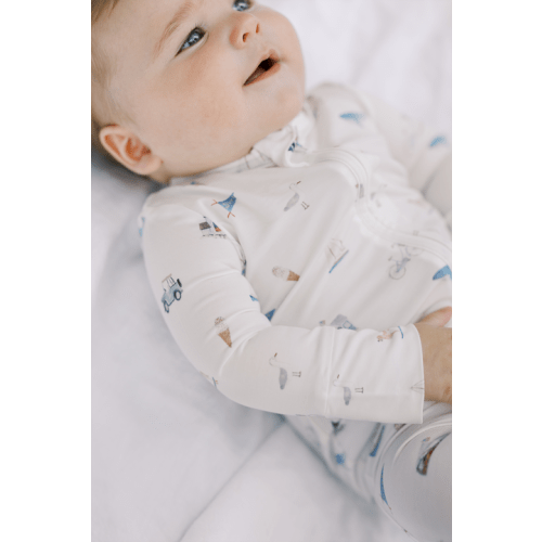 Zip Footie in Nantucket Summer