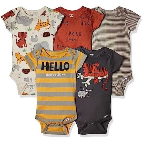 Gerber baby-boys 5-pack Short Sleeve Variety Onesies Bodysuits