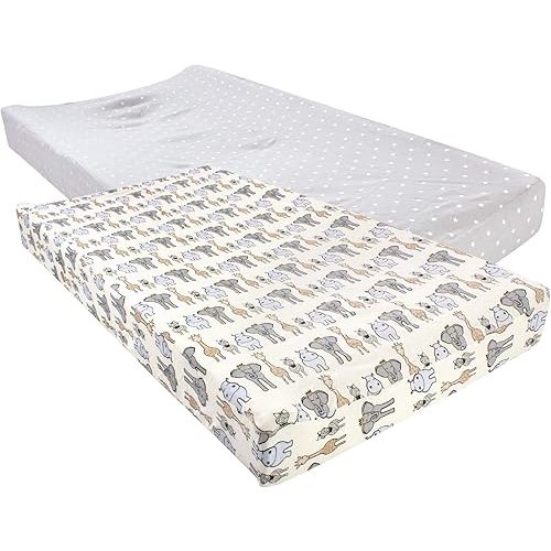 Hudson Baby Unisex Baby Cotton Changing Pad Cover, Royal Safari, One Size