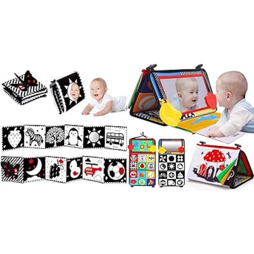 Thremhoo Balck and White High Contrast Toys Baby Mirrors