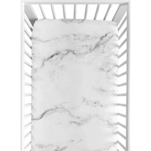 Shop Sweet Jojo Designs Grey/Black/White Marble Collection Fitted Crib Sheet - Free Shipping On Orders Over $45 - Overstock - 26959269