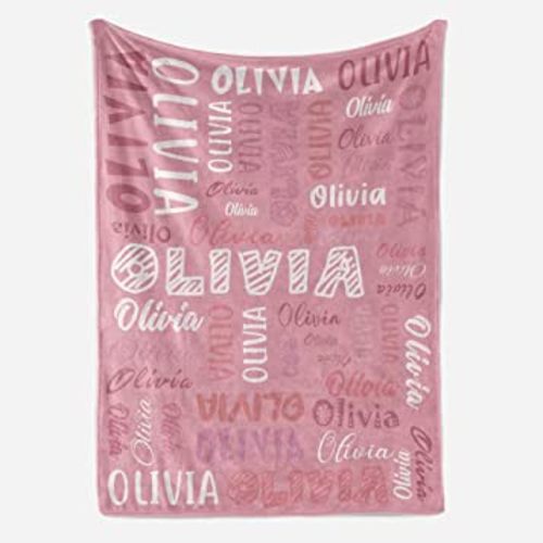 Personalized Gifts for Baby Kids with Customized Name, Personalized Baby Blankets for Newborn Gifts, Custom Baby Blanket Baby Girl Gifts, Gifts for Daughter Granddaughter Niece on Christmas Birthday