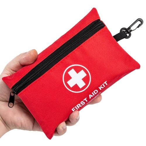 Mini First Aid Kit - 140 Piece Small First Aid Medical Kit for Car, Home, Office, Travel, Camping, Sports, Outdoor, School - Emergency First Aid Supplies and Survival Kit