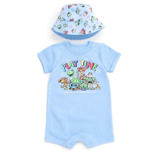 Disney Cars Lightning McQueen Infant Baby Boys Romper and Bucket Sun Hat Lightning Mcqueen Cherry Red 12 Months