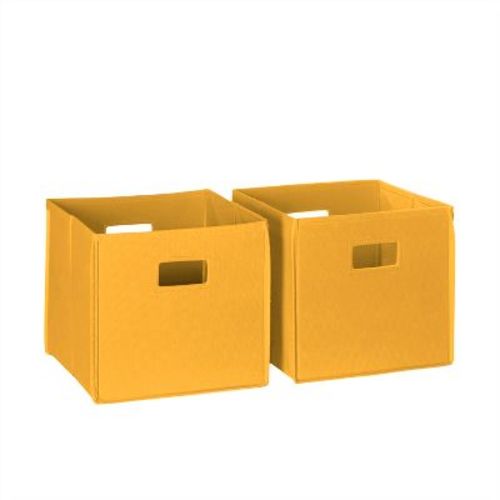 2pc Folding Kids' Toy Storage Bin Set Golden Yellow - Riverridge
