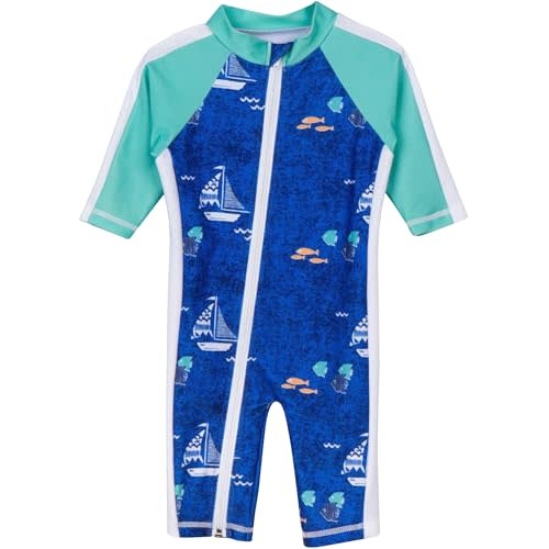 SwimZip Boys' Long-Sleeve UPF 50+ Swimsuit for Baby, Toddler, & Little Boys