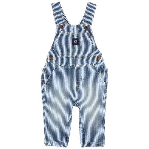 Blue Baby Knit-Like Denim Hickory Stripe Overalls | oshkosh.com